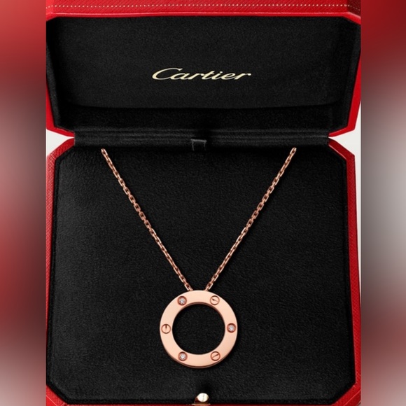 Cartier Jewelry - ‼️SOLD‼️ Cartier Love Necklace, 3 Diamonds, RG Inc Authenticity Card/Box/Receipt